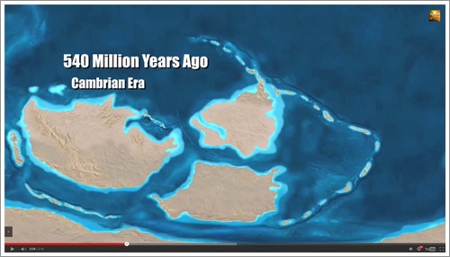 แผนที่โลก 540 ล้านปีก่อน