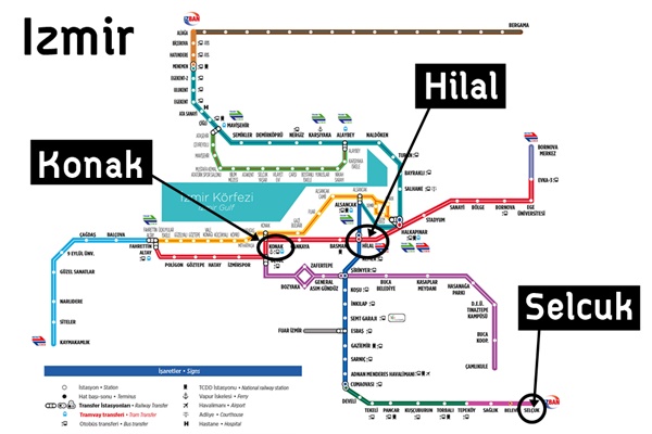 แผนที่รถไฟ Izmir